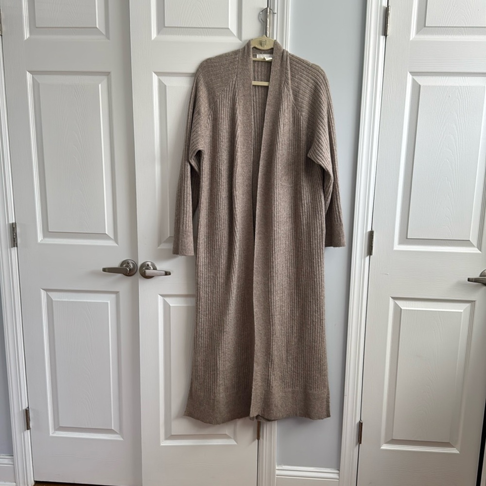 H&M Ash Tan Duster Cardigan Small